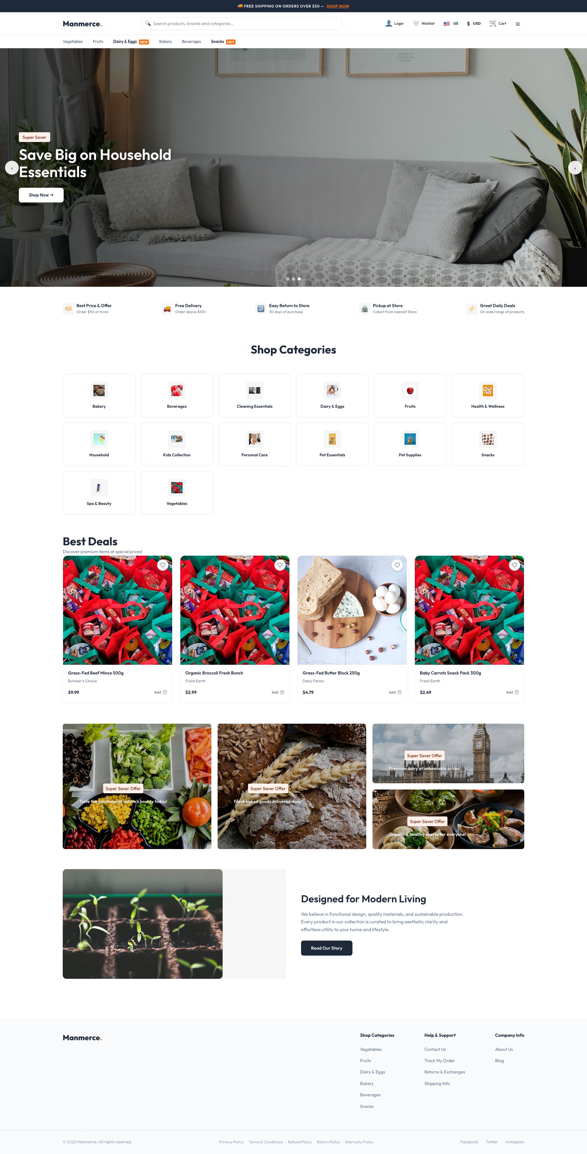 Manmerce - Storefront Homepage & Navigation
